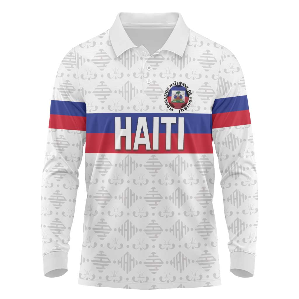 Custom Haiti Football Long Sleeve Polo Shirt Ekip foutbol Ayiti