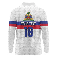 Custom Haiti Football Long Sleeve Polo Shirt Ekip foutbol Ayiti