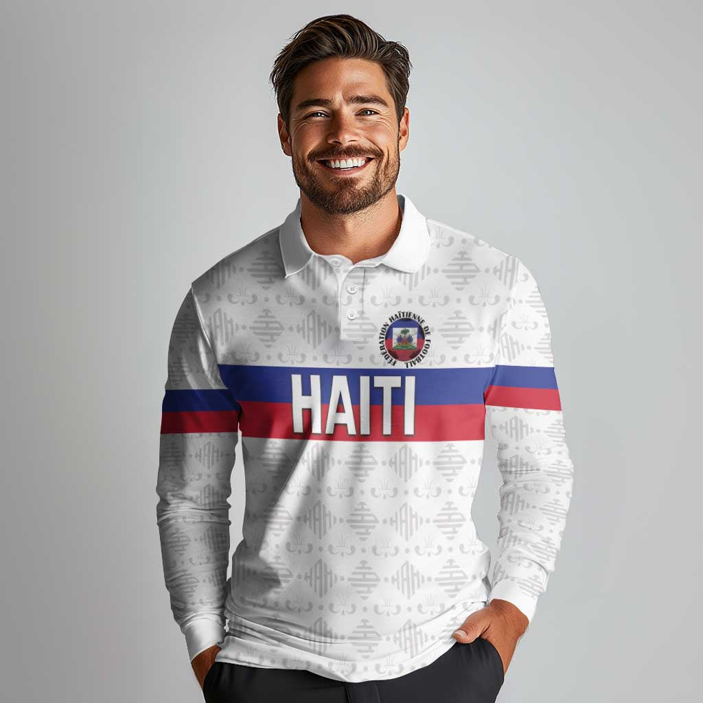 Custom Haiti Football Long Sleeve Polo Shirt Ekip foutbol Ayiti