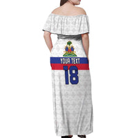 Custom Haiti Football Off Shoulder Maxi Dress Ekip foutbol Ayiti