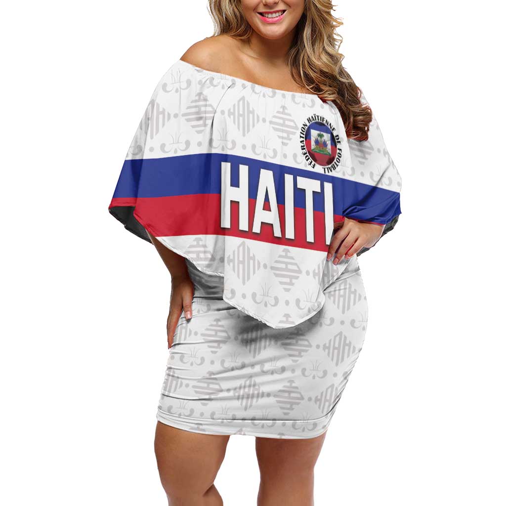 Custom Haiti Football Off Shoulder Short Dress Ekip foutbol Ayiti