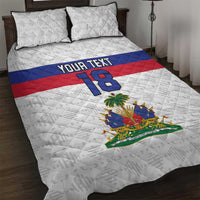 Custom Haiti Football Quilt Bed Set Ekip foutbol Ayiti