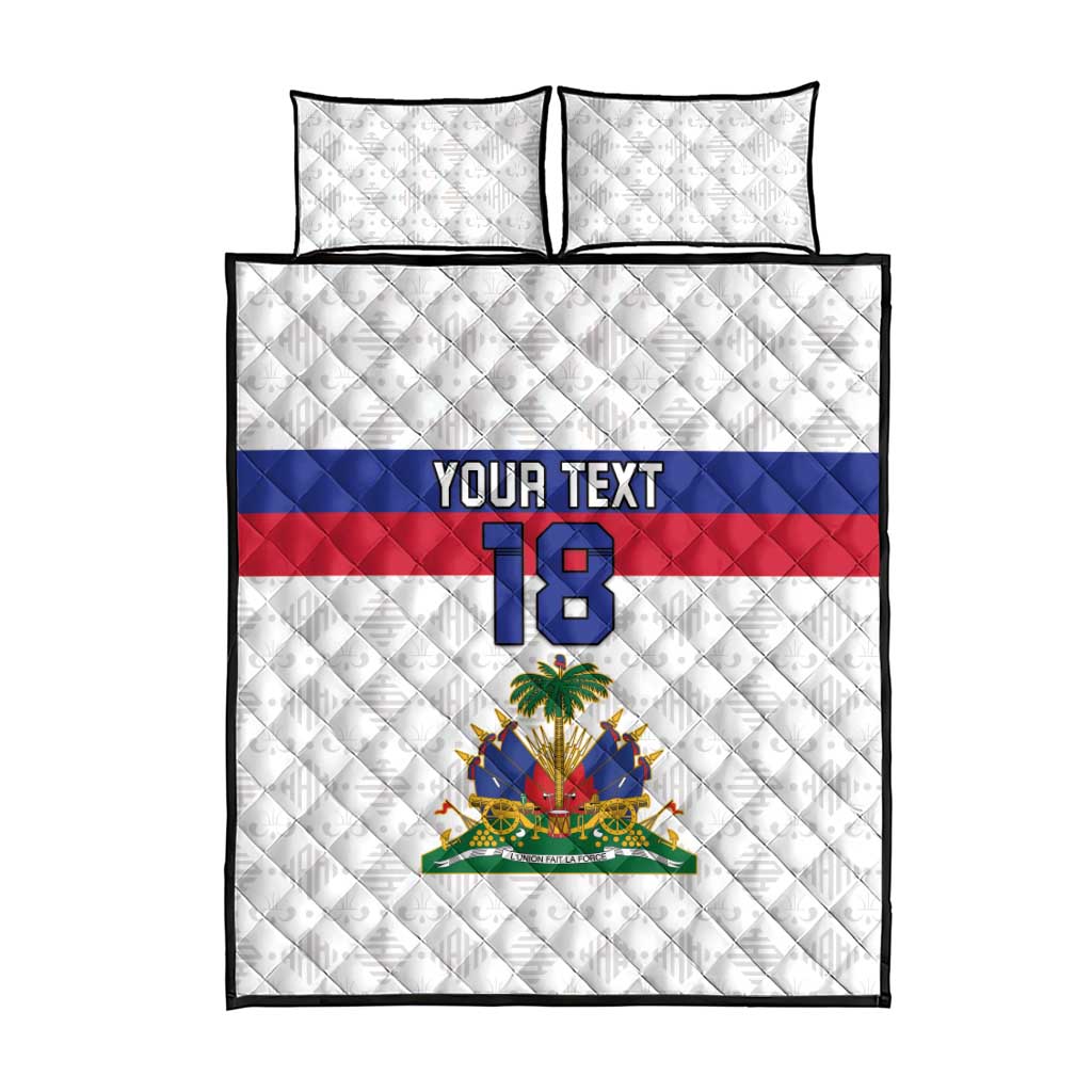 Custom Haiti Football Quilt Bed Set Ekip foutbol Ayiti