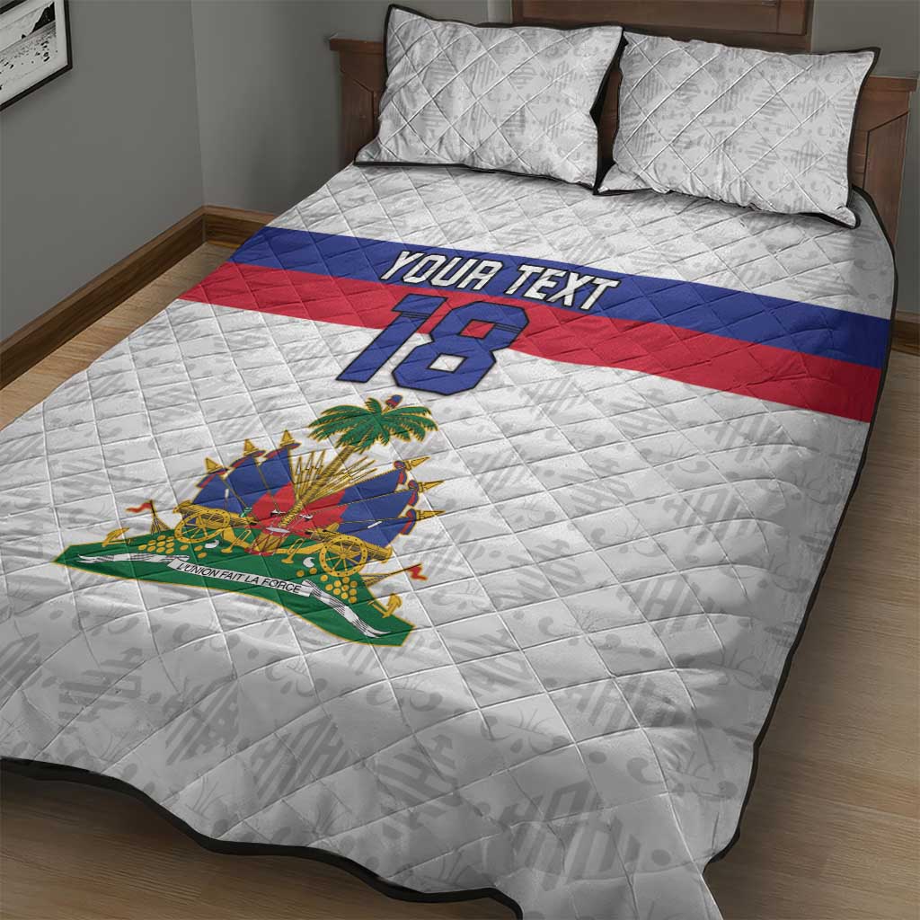 Custom Haiti Football Quilt Bed Set Ekip foutbol Ayiti