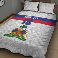 Custom Haiti Football Quilt Bed Set Ekip foutbol Ayiti