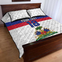 Custom Haiti Football Quilt Bed Set Ekip foutbol Ayiti