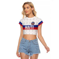 Custom Haiti Football Raglan Cropped T Shirt Ekip foutbol Ayiti