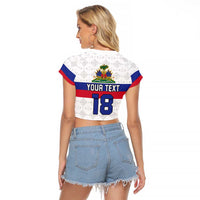 Custom Haiti Football Raglan Cropped T Shirt Ekip foutbol Ayiti