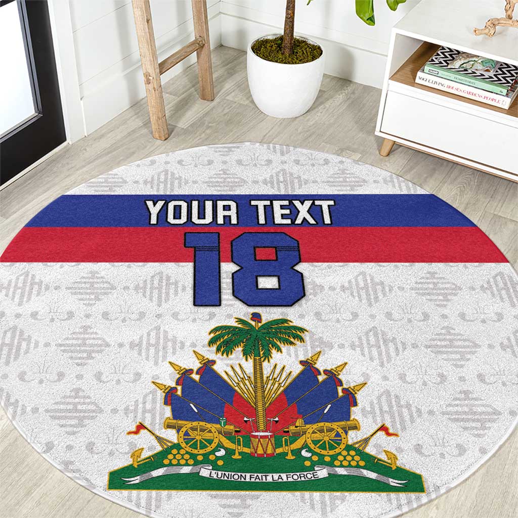 Custom Haiti Football Round Carpet Ekip foutbol Ayiti