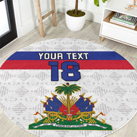Custom Haiti Football Round Carpet Ekip foutbol Ayiti
