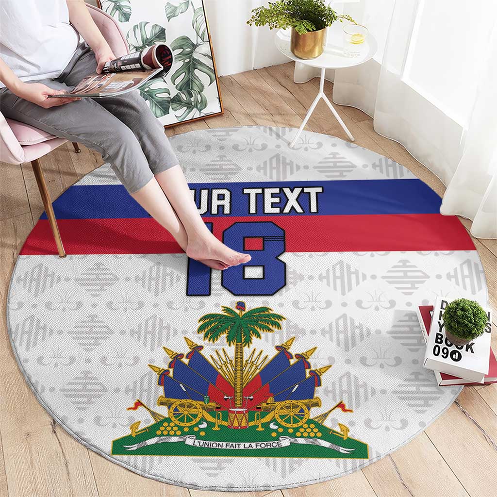 Custom Haiti Football Round Carpet Ekip foutbol Ayiti
