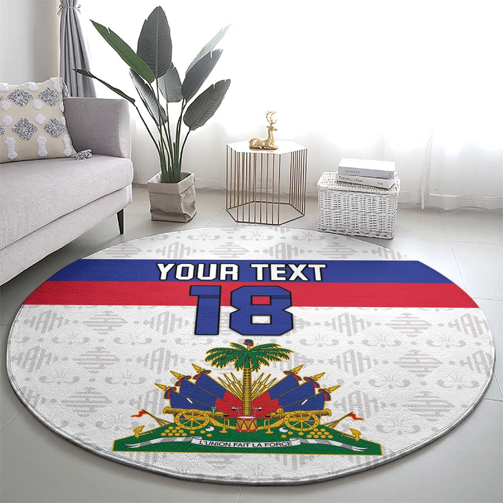 Custom Haiti Football Round Carpet Ekip foutbol Ayiti