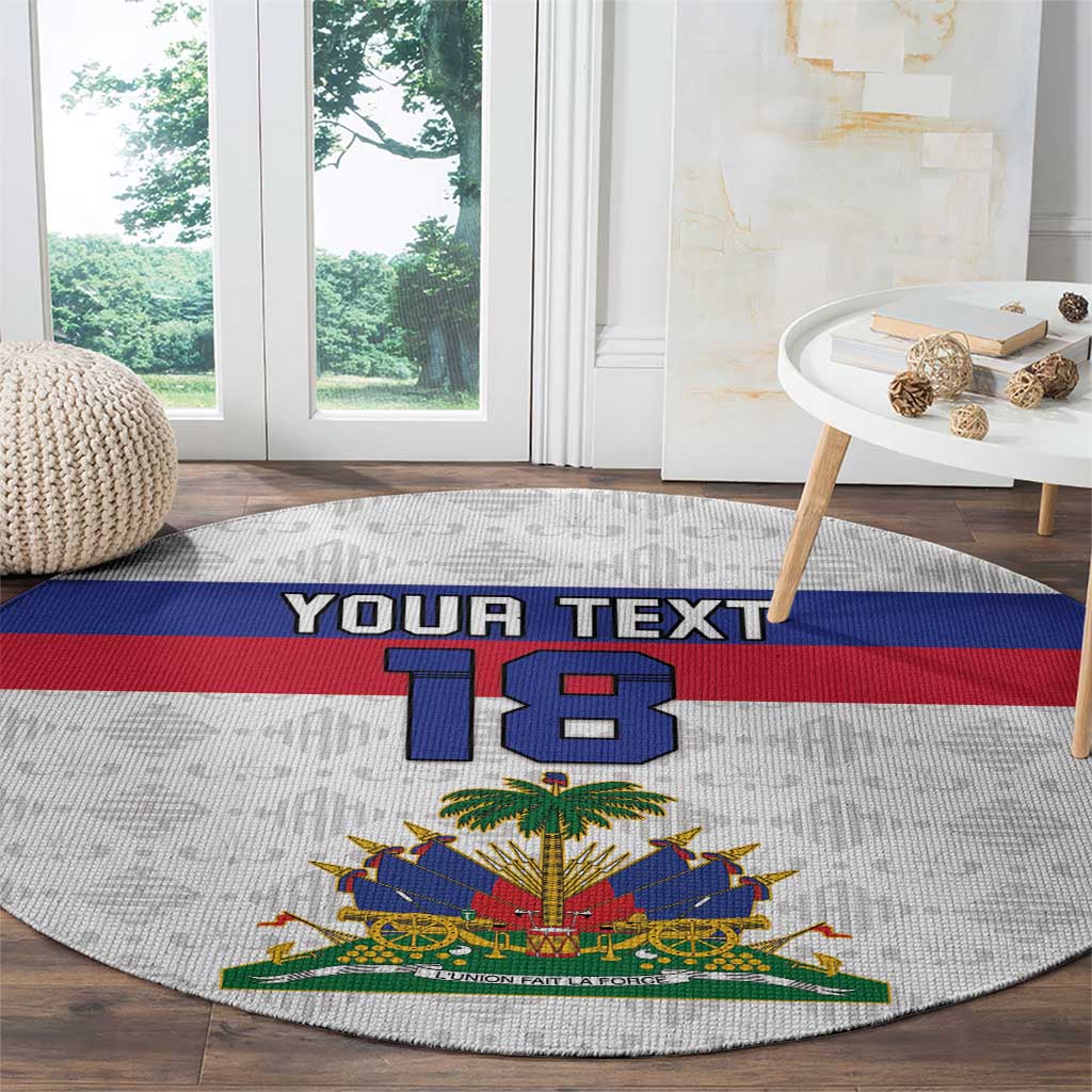 Custom Haiti Football Round Carpet Ekip foutbol Ayiti