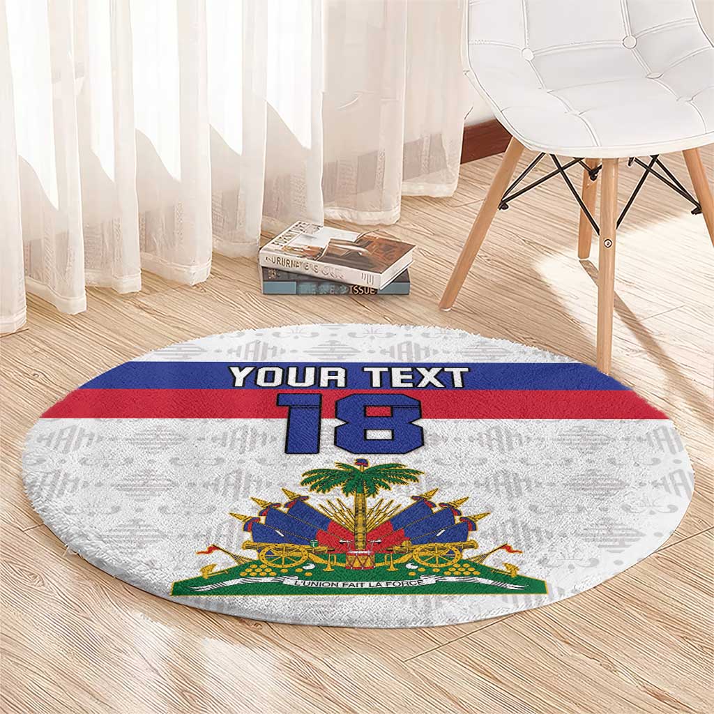 Custom Haiti Football Round Carpet Ekip foutbol Ayiti