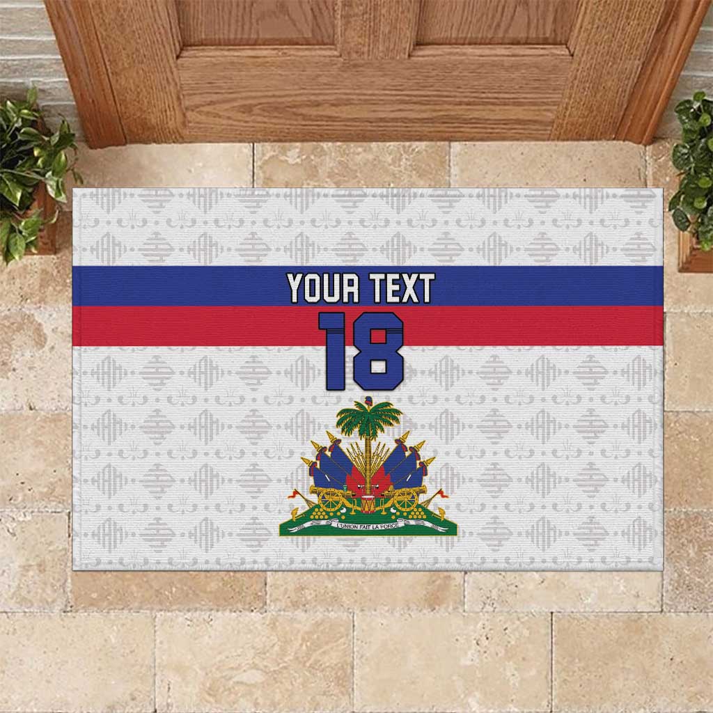 Custom Haiti Football Rubber Doormat Ekip foutbol Ayiti