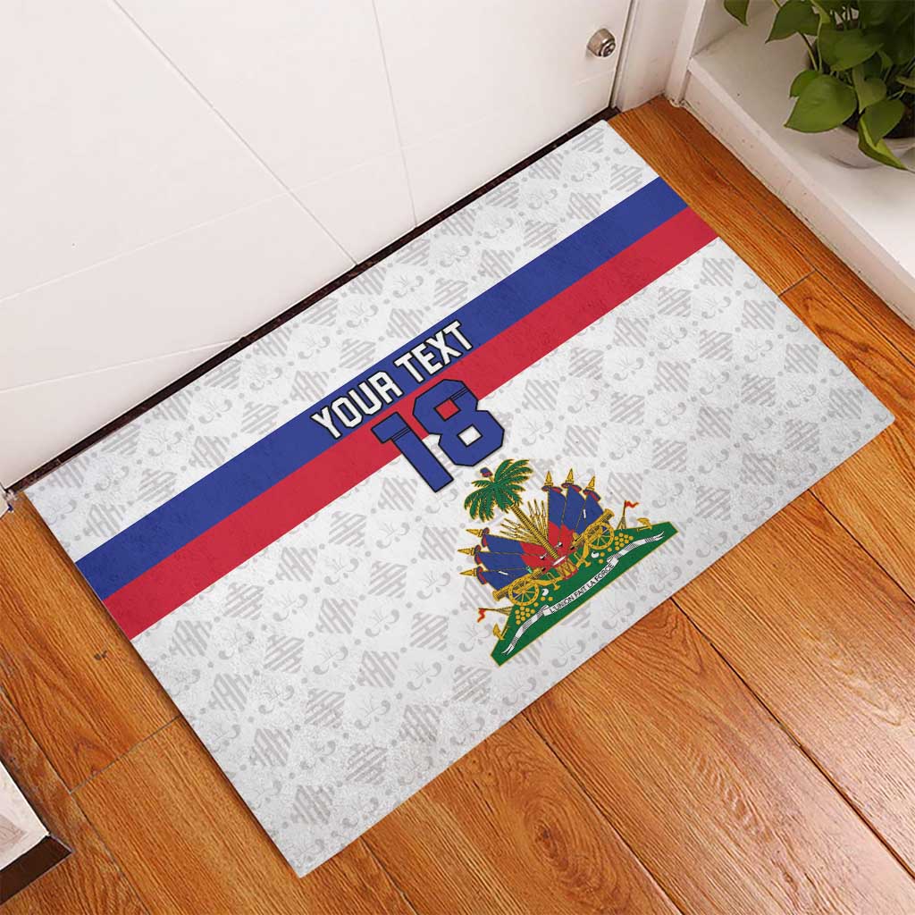 Custom Haiti Football Rubber Doormat Ekip foutbol Ayiti