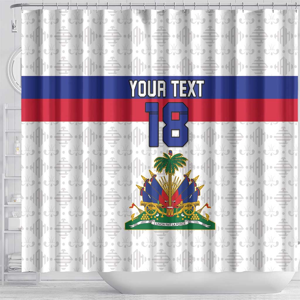 Custom Haiti Football Shower Curtain Ekip foutbol Ayiti