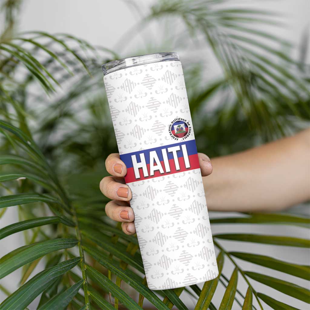 Custom Haiti Football Skinny Tumbler Ekip foutbol Ayiti