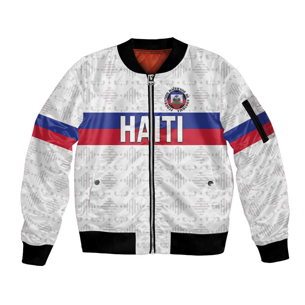 Custom Haiti Football Sleeve Zip Bomber Jacket Ekip foutbol Ayiti