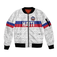 Custom Haiti Football Sleeve Zip Bomber Jacket Ekip foutbol Ayiti