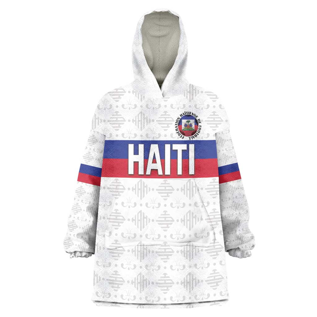 Custom Haiti Football Wearable Blanket Hoodie Ekip foutbol Ayiti