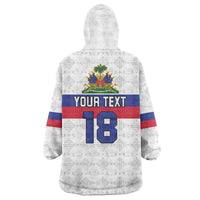 Custom Haiti Football Wearable Blanket Hoodie Ekip foutbol Ayiti