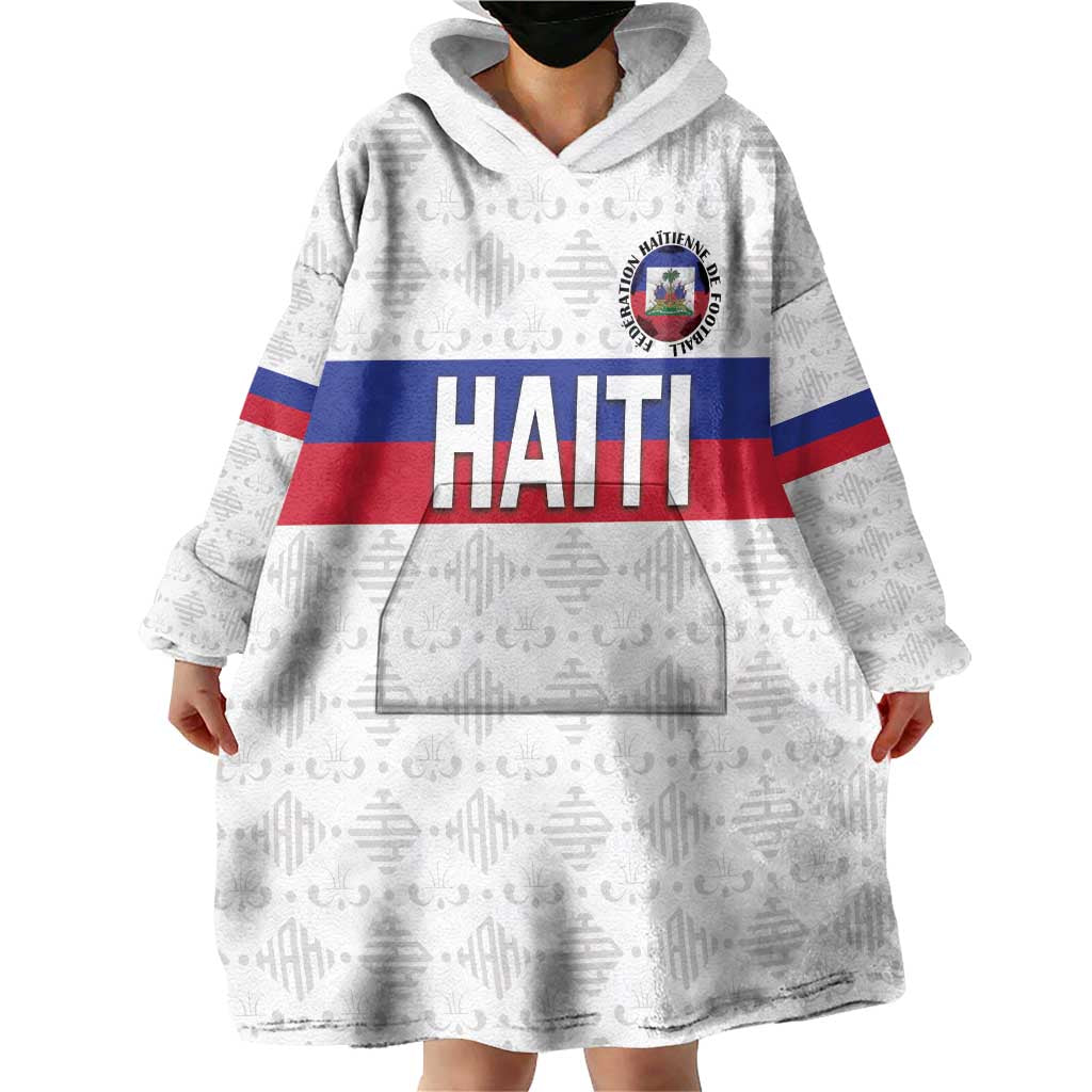 Custom Haiti Football Wearable Blanket Hoodie Ekip foutbol Ayiti