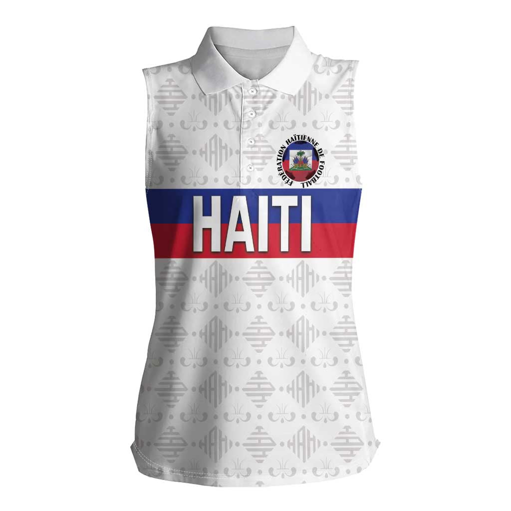 Custom Haiti Football Women Sleeveless Polo Shirt Ekip foutbol Ayiti