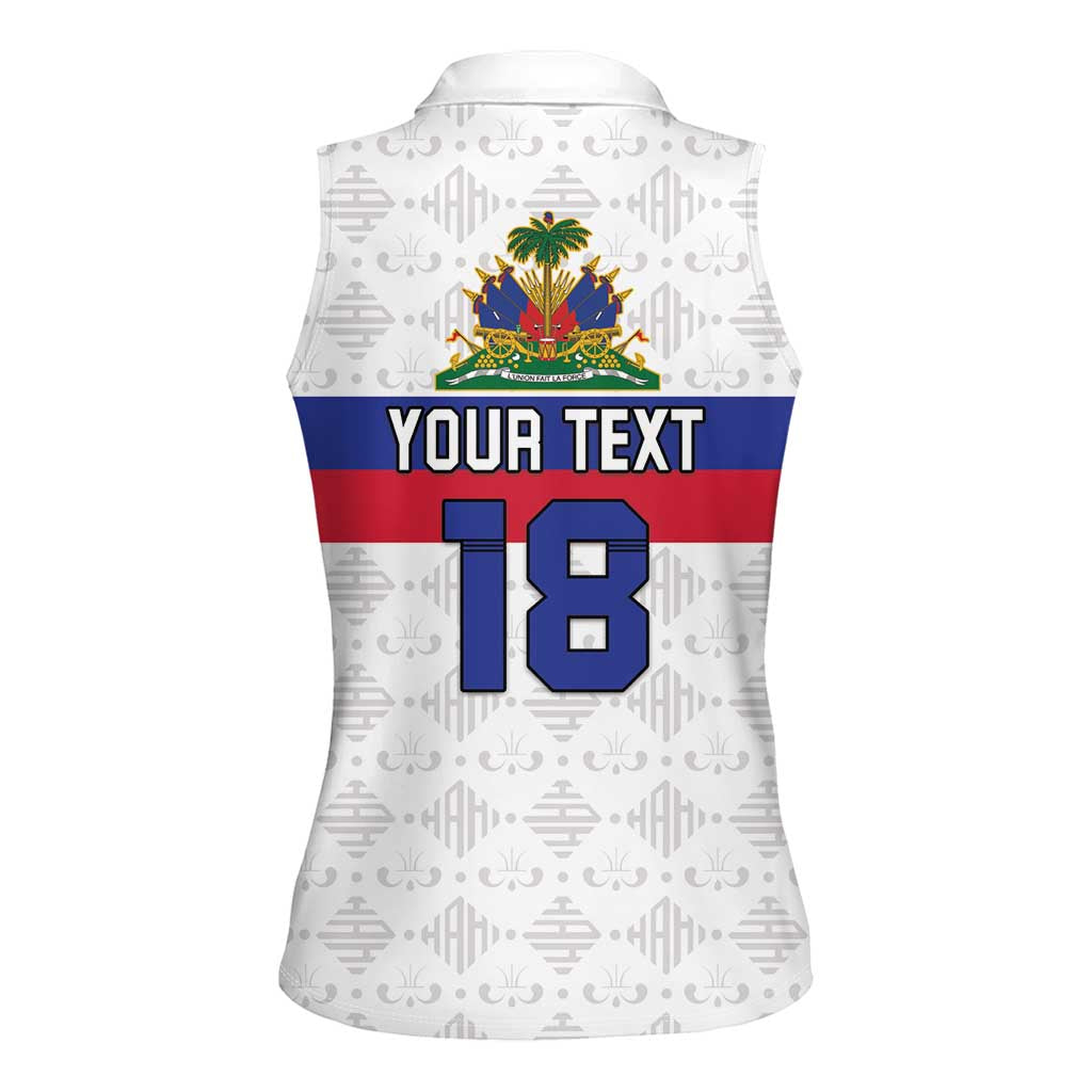 Custom Haiti Football Women Sleeveless Polo Shirt Ekip foutbol Ayiti