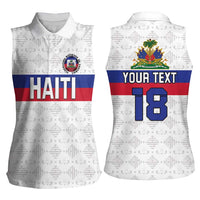 Custom Haiti Football Women Sleeveless Polo Shirt Ekip foutbol Ayiti