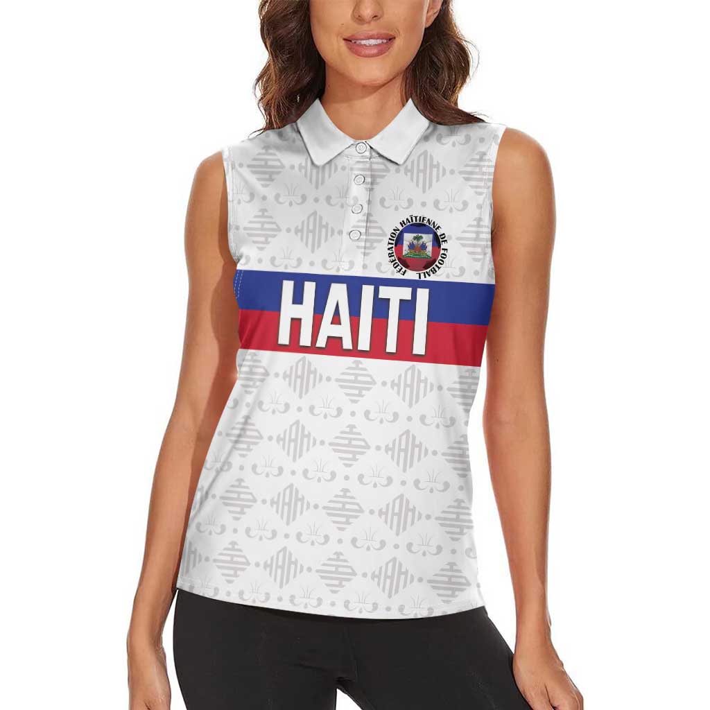 Custom Haiti Football Women Sleeveless Polo Shirt Ekip foutbol Ayiti