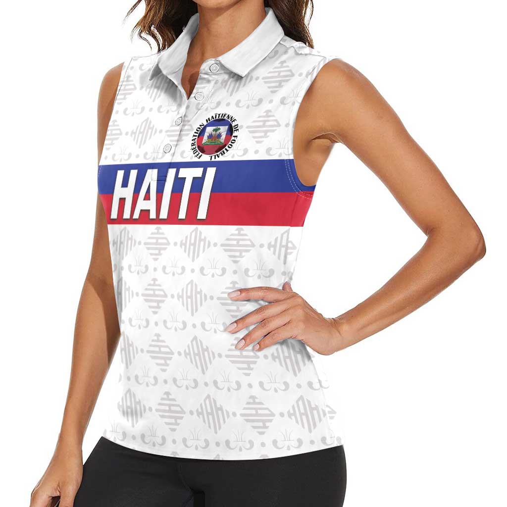 Custom Haiti Football Women Sleeveless Polo Shirt Ekip foutbol Ayiti