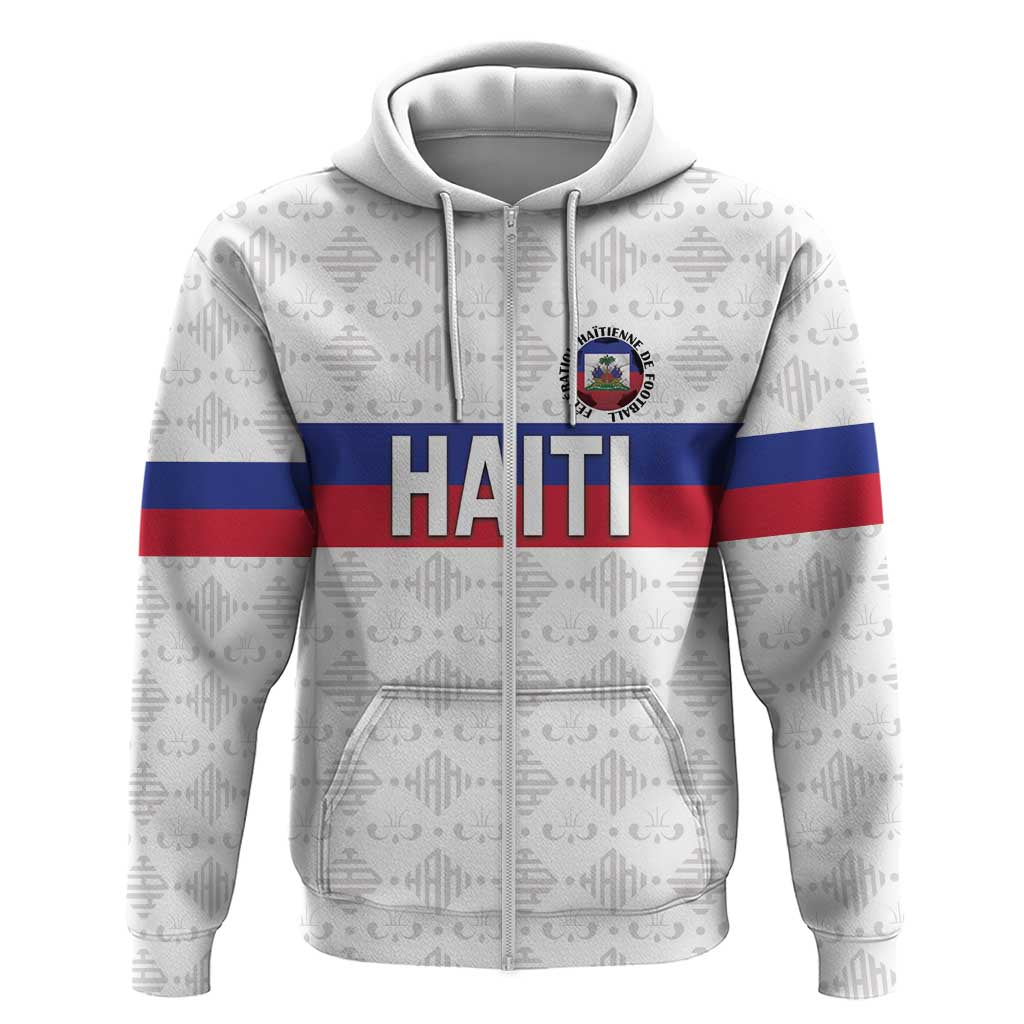 Custom Haiti Football Zip Hoodie Ekip foutbol Ayiti