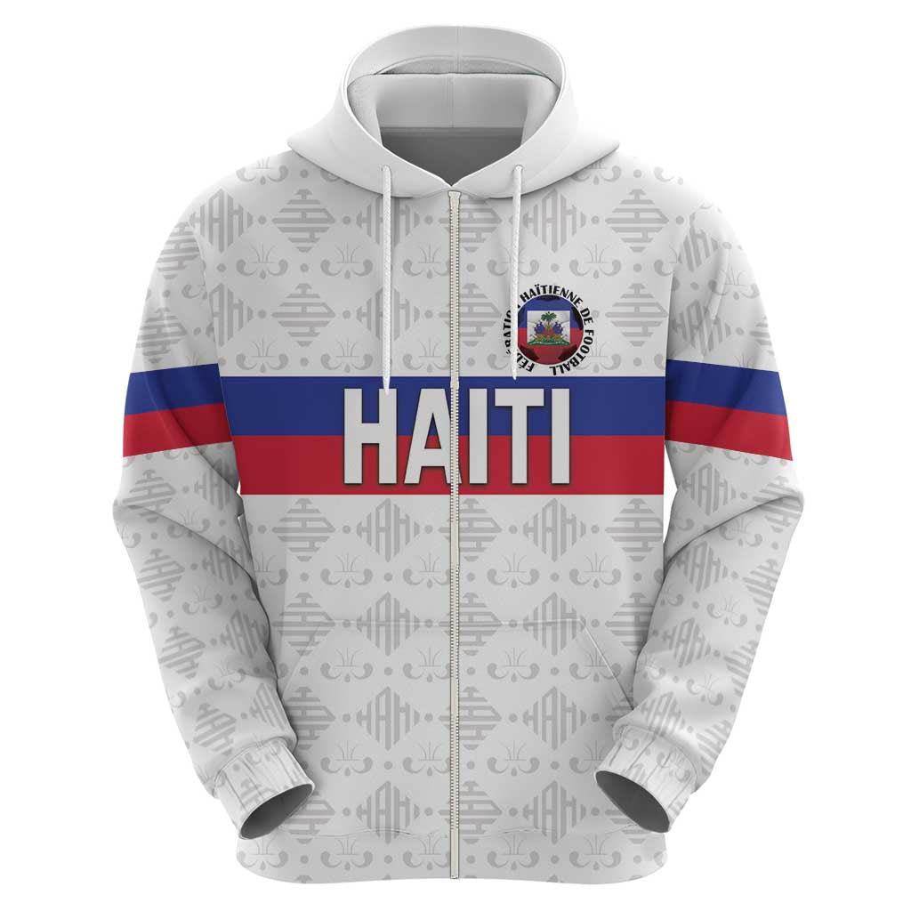 Custom Haiti Football Zip Hoodie Ekip foutbol Ayiti