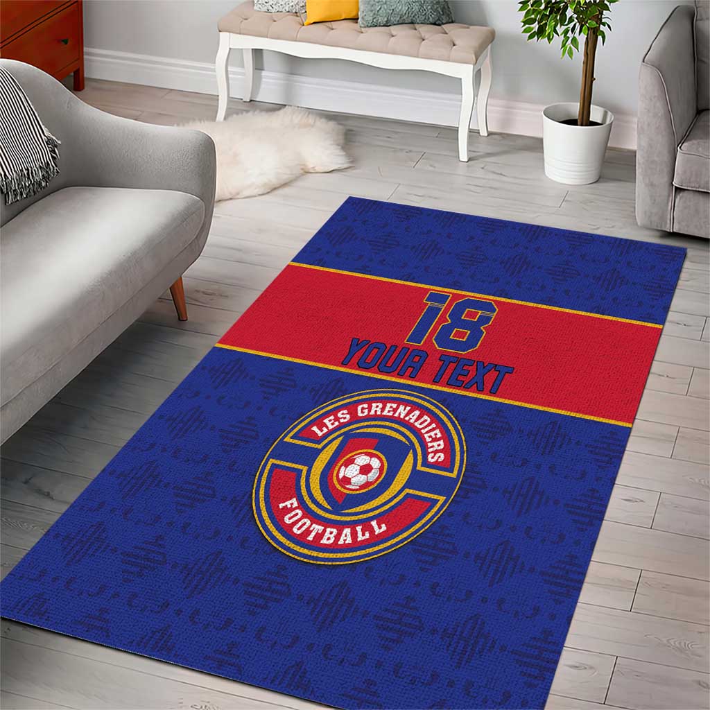 Custom Haiti Football Area Rug Le Rouge et Bleu Sporty Style
