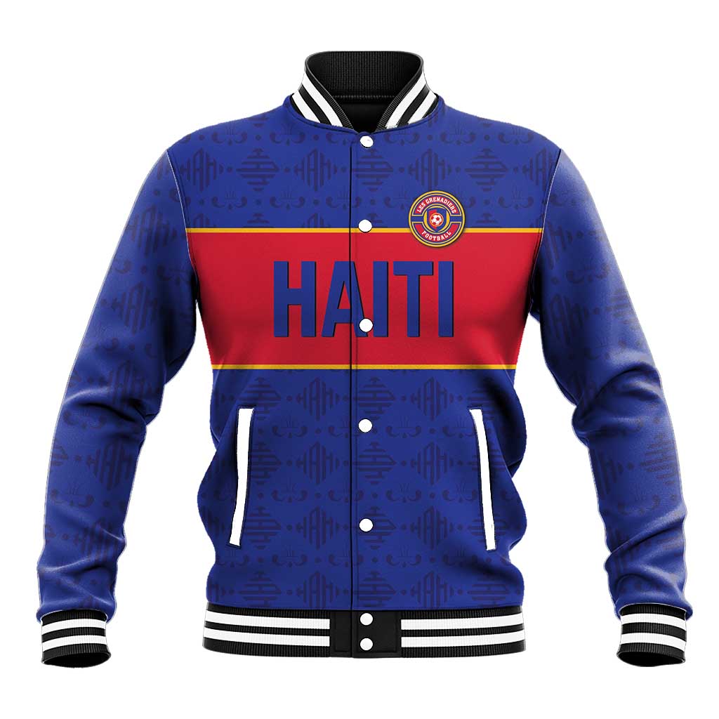 Custom Haiti Football Baseball Jacket Le Rouge et Bleu Sporty Style