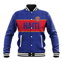 Custom Haiti Football Baseball Jacket Le Rouge et Bleu Sporty Style