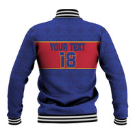 Custom Haiti Football Baseball Jacket Le Rouge et Bleu Sporty Style
