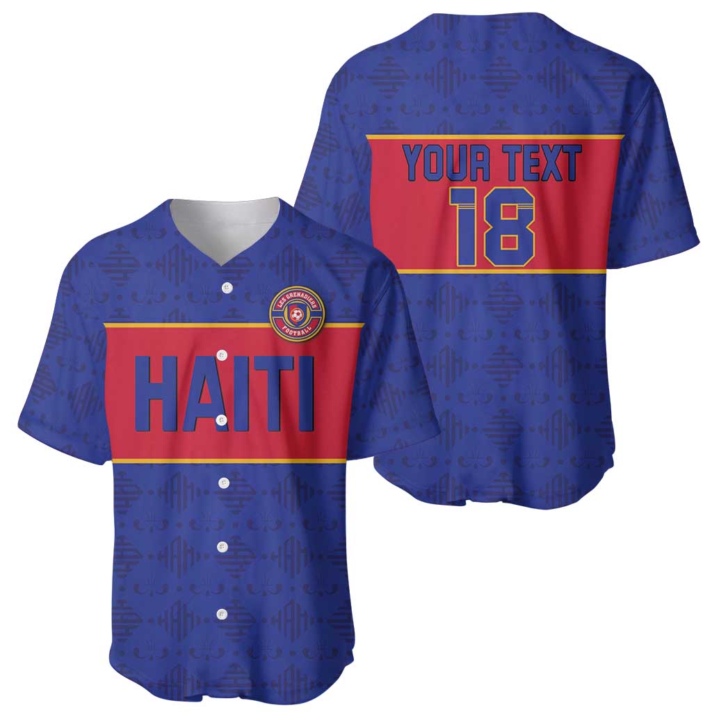 Custom Haiti Football Baseball Jersey Le Rouge et Bleu Sporty Style