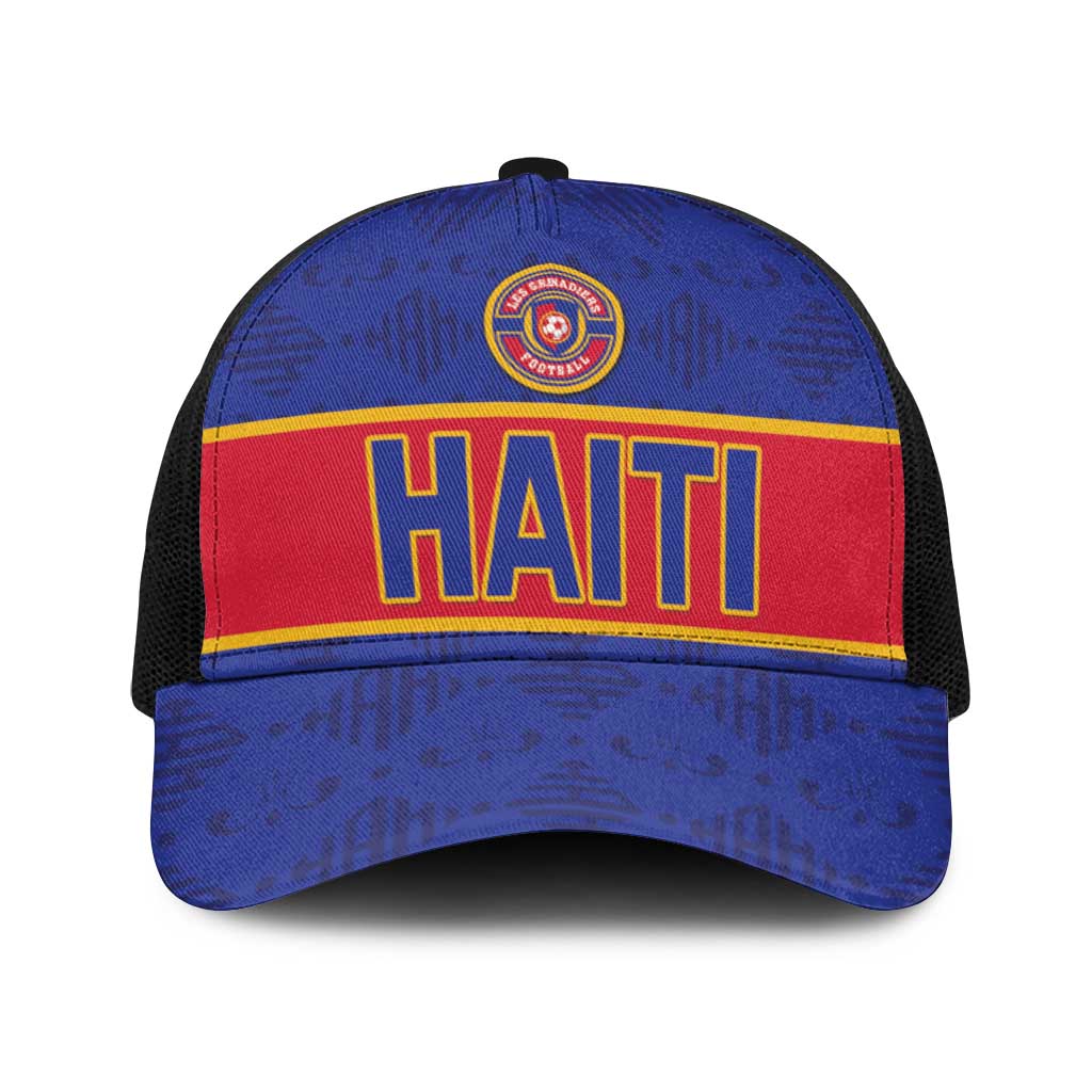 Haiti Football Baseball Net Cap Le Rouge et Bleu Sporty Style - Wonder Print Shop