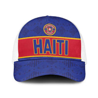 Haiti Football Baseball Net Cap Le Rouge et Bleu Sporty Style - Wonder Print Shop