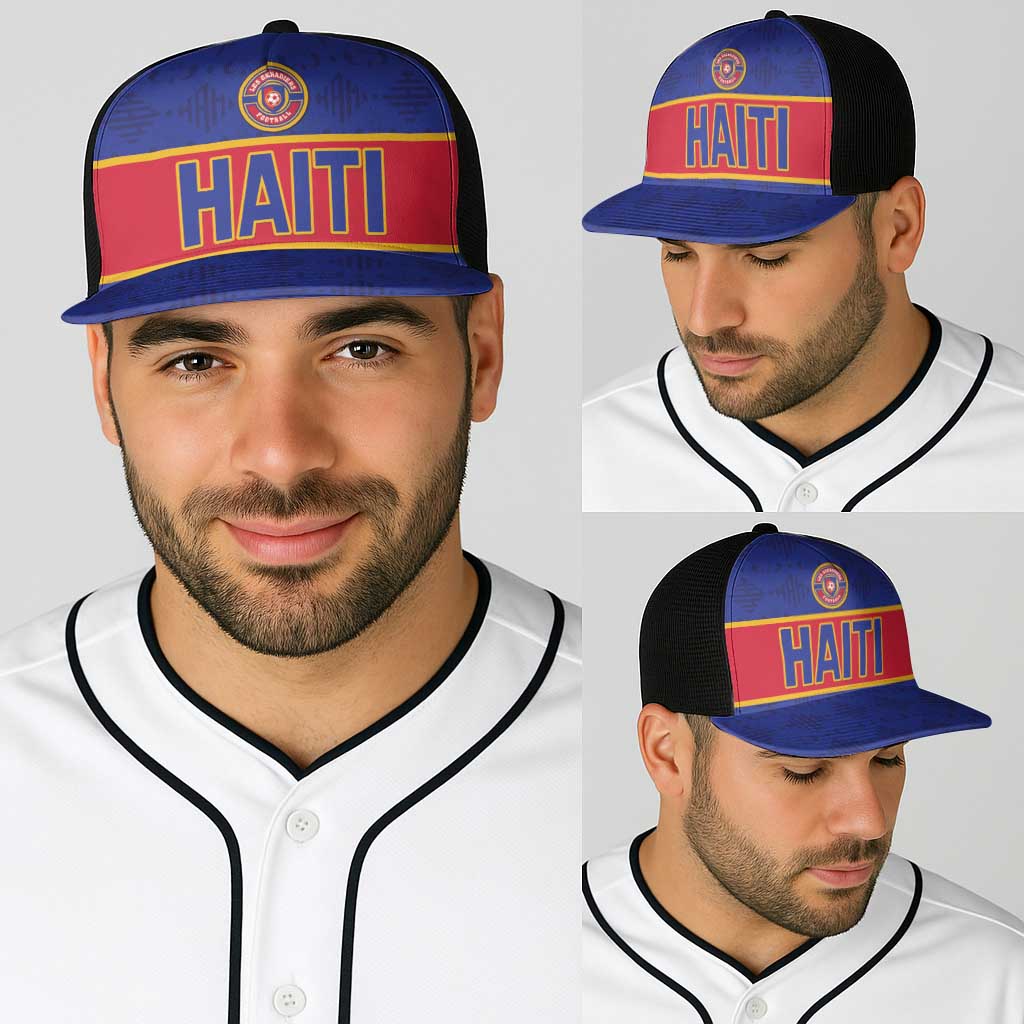 Haiti Football Baseball Net Cap Le Rouge et Bleu Sporty Style - Wonder Print Shop
