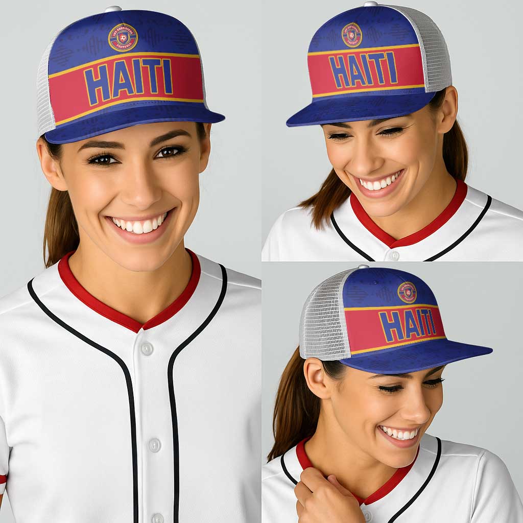 Haiti Football Baseball Net Cap Le Rouge et Bleu Sporty Style - Wonder Print Shop