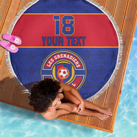 Custom Haiti Football Beach Blanket Le Rouge et Bleu Sporty Style