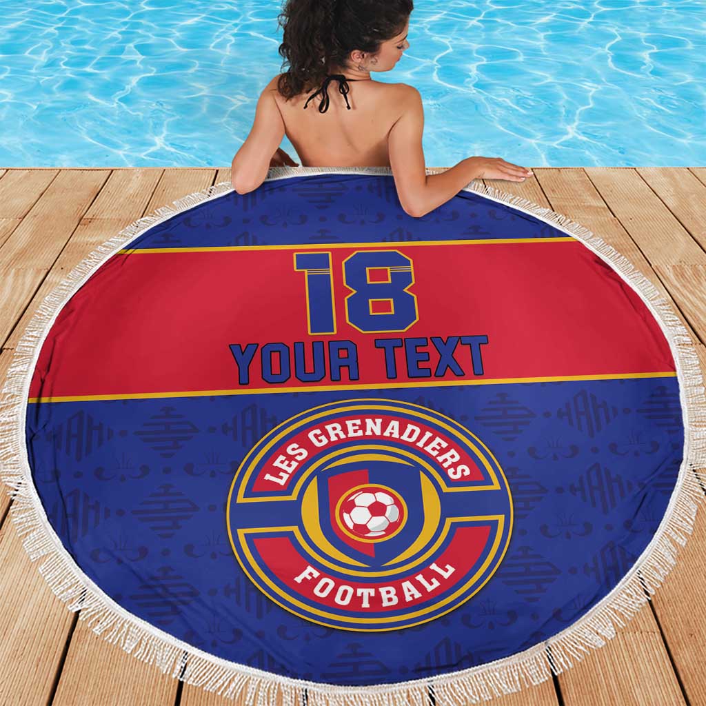 Custom Haiti Football Beach Blanket Le Rouge et Bleu Sporty Style