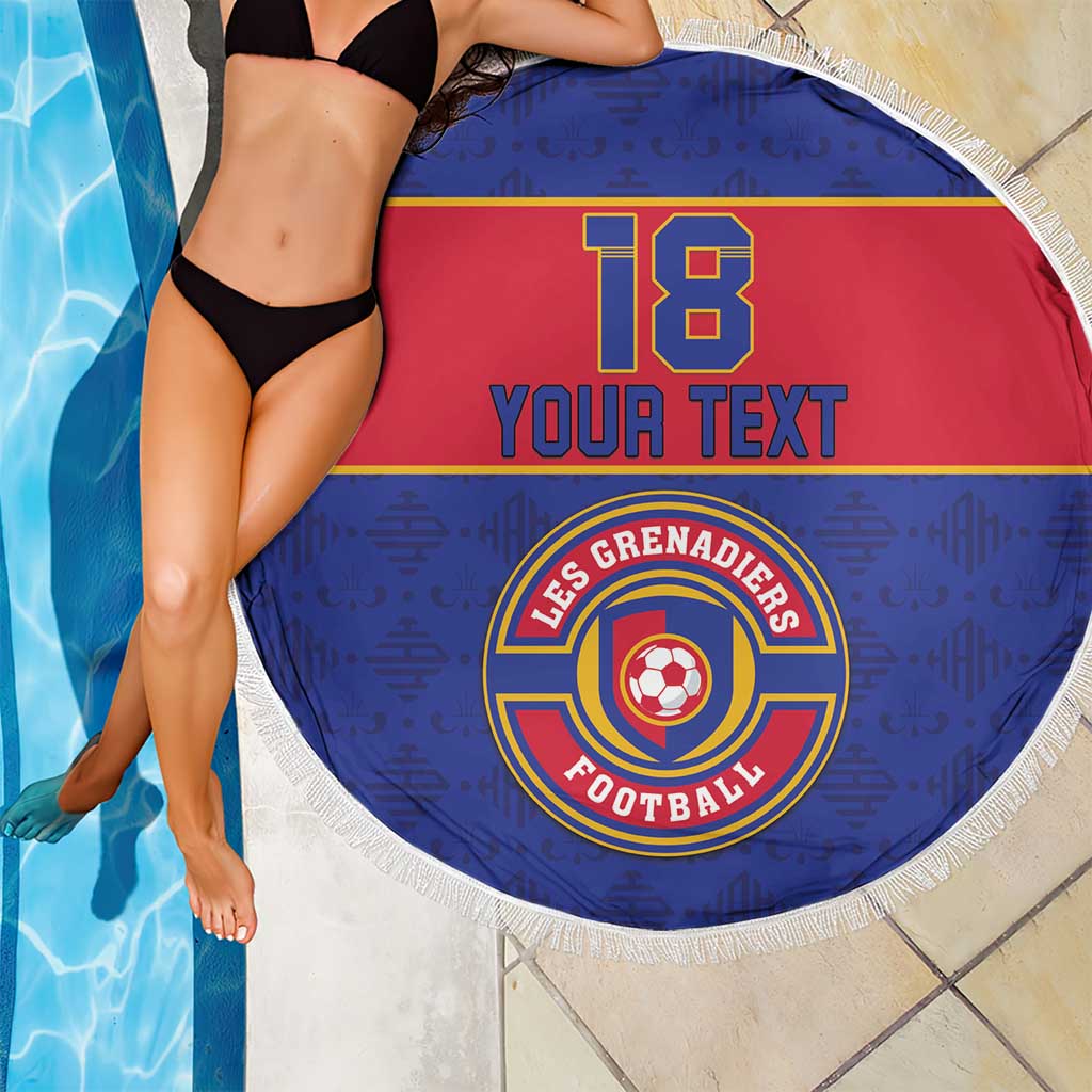 Custom Haiti Football Beach Blanket Le Rouge et Bleu Sporty Style