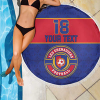 Custom Haiti Football Beach Blanket Le Rouge et Bleu Sporty Style