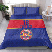Custom Haiti Football Bedding Set Le Rouge et Bleu Sporty Style