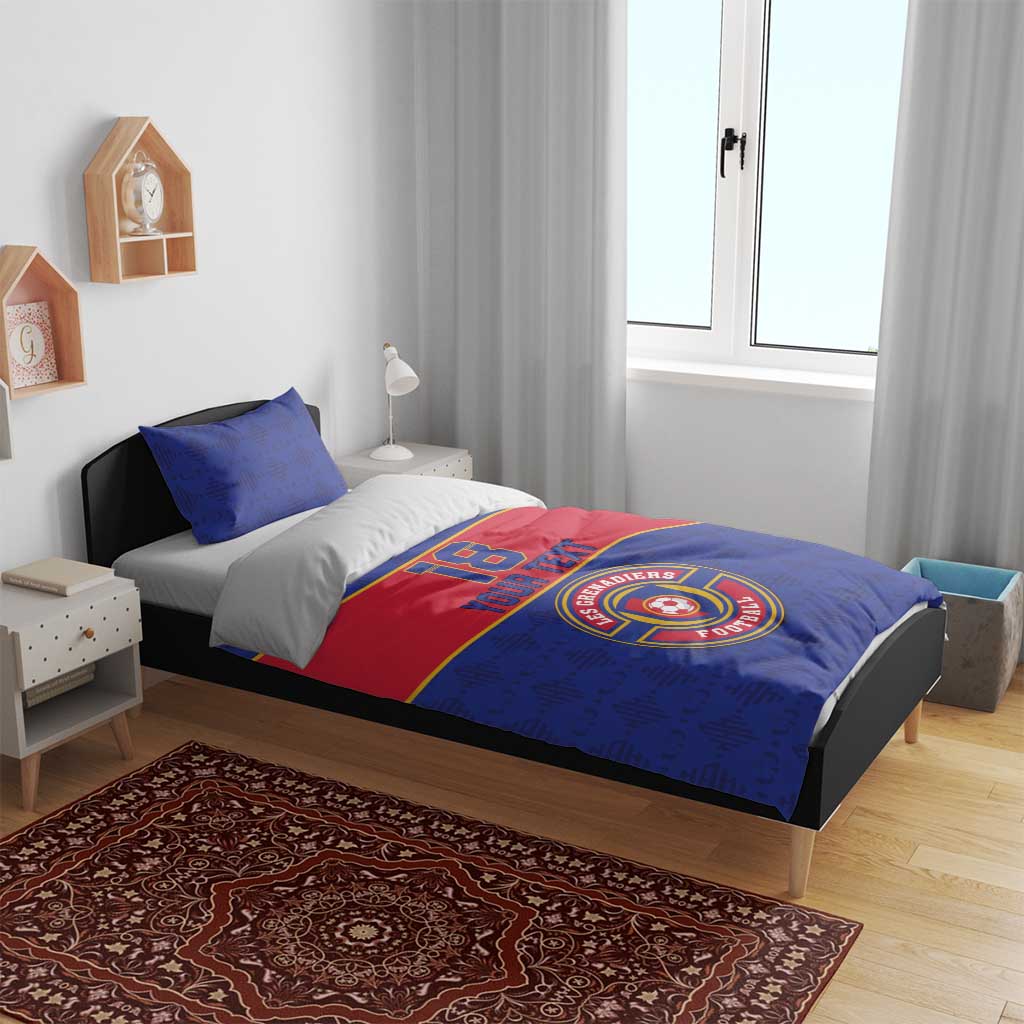 Custom Haiti Football Bedding Set Le Rouge et Bleu Sporty Style