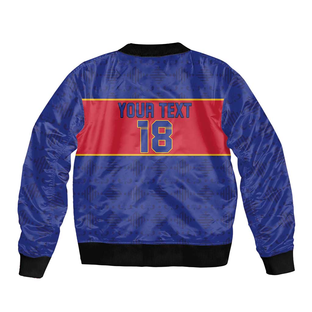Custom Haiti Football Bomber Jacket Le Rouge et Bleu Sporty Style